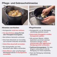 Kochtopf mit Glasdeckel – Aluminiumguss, Antihaftbeschichtung, Induktion, Spülmaschinenfest Suppentopf Schmortopf