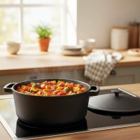 Ø28cm Topf Gusseisen 6L mit Deckel aus Gusseisen Gusseisentopf Brotbacken Kochtopf