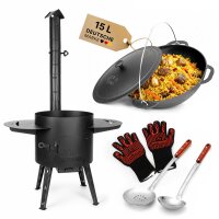 Premium Komplettset Uchag Feuerstelle 15L Gusseisen Kazan...