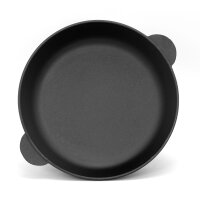 Ø28 cm Bratpfanne zwei Griffen Deckel Gusseisen Bräter Schmortopf Servierpfanne