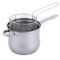 Frittiertopf 3.5L Friteuse Frites Frittierpfanne Fritöse EDELSTAHL Pommestopf Frittierkorb Fritteuse Pommes
