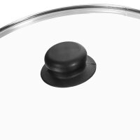 Ø28cm Wok Bratpfanne aus Gusseisen mit zwei Griffen + Glasdeckel Asia Wokpfanne Induktion