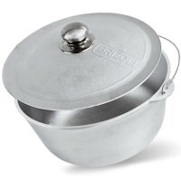 Kasan 2 L Aluminium Dreibein Gestell Stahl Camping Schwenktopf Gulaschkessel outdoor Kazan mit Bügel und Deckel