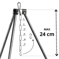 Kasan 2 L Aluminium Dreibein Gestell Stahl Camping Schwenktopf Gulaschkessel outdoor Kazan mit Bügel und Deckel