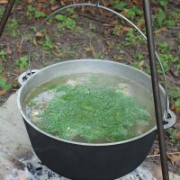 4L Aluminium Kasan mit Dreibein Camping Schwenktopf outdoor Kazan mit Bügel