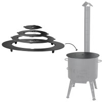 Ø40cm Uchag 2mm stahl Utschak mit Abzugsrohr 12L Kazan eben Deckel aus Aluminium Kasan Utschag Feldküche Feuerstelle Campingofen Außenküche Eintopfofen