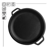 Ø36cm Uchag 2mm stahl Utschak-Ofen 8L  Gusseisen Kasan Deckel Bratpfanne Pfanne Utschag Feldküche Feuerstelle Campingofen Außenküche Eintopfofen Schaumkelle Grillfächer