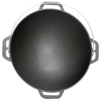 Ø36cm Uchag 2mm stahl Utschak-Ofen 8L  Gusseisen Kasan Deckel Bratpfanne Pfanne Utschag Feldküche Feuerstelle Campingofen Außenküche Eintopfofen Schaumkelle Grillfächer