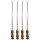 4 stk. set BBQ Edelstahlspieß mit Holzgriff 65cm lang 1,2cm breit 3mm Stark Grillspiesse