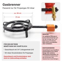 Utschak Ø40 cm 2 mm Stahl Abzugsrohr 12 L Gusseisen Kasan Brenner Adapterring WOK Feldküche Utschag Feuerstelle Campingofen Eintopfofen Außenküche Schaumkelle Suppenkelle