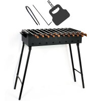 Klappbarer Schaschlikgrill aus 2 mm Stahl, Holzkohlegrill...