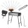Klappbarer Schaschlikgrill 60 cm aus 2 mm Stahl, Holzkohlegrill mit 9 Edelstahlspießen mit Holzgriff & Grillfächer BBQ Mangal