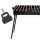 Klappbarer Schaschlikgrill 60 cm aus 2 mm Stahl, Holzkohlegrill mit 9 Edelstahlspießen mit Holzgriff & Grillfächer BBQ Mangal