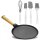 Pfannkuchen Bratpfanne Gusseisen 24 cm Holzgriff abschraubbar 4-teiliges Silikon-Zubehörset – Perfektes Set für Pfannkuchen Crêpes Omeletts