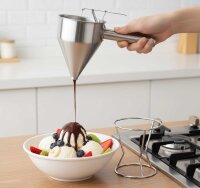 Teigspender Edelstahl Dosiertrichter Set 1200 ml mit...