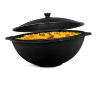 Kasan Gusseisen 8L mit Aluminium Deckel flacher Boden...