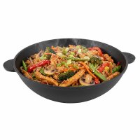 Gusseisen Wok Asia Wokpfanne Schmortopf Bratpfanne...