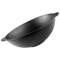 Gusseisen Wok Asia Wokpfanne Schmortopf Bratpfanne Stir-Fry Gusseisenpfanne Induktion Backofen Cast Iron