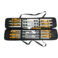 Set aus 12 Schaschlikspießen mit Tasche Schampura...