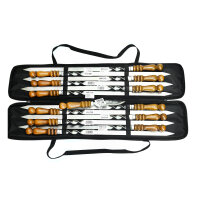 Set aus 12 Kebab Schaschlikspießen mit Tasche...