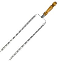 Set aus 11 Schaschlikspießen mit Tasche Schampura Grillspieße aus Edelstahl Fleischspieße BBQ Lagerfeuer Kebab Spieße