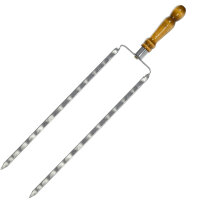 Set aus 11 Schaschlikspießen mit Tasche Kebab Schampura Grillspieße aus Edelstahl Fleischspieße BBQ Lagerfeuer Spieße