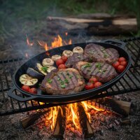 Ø35 - 50 cm Deckelbratpfanne aus Gusseisen für 8 - 22L Uzbekische Kazans Universaldeckel Servierpfanne