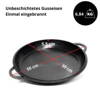 Ø40 cm Deckelbratpfanne aus Gusseisen für 12L...
