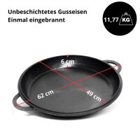 Ø50 cm Deckelbratpfanne aus Gusseisen für 22L...