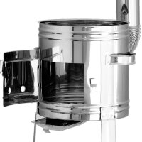 Utschak Edelstahl mit 8L Kazan Gusseisen Aludeckel Pfannenwender Kasan Eintopfofen Gulaschkanone Uchag Campingofen BBQ