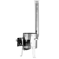 Utschak Edelstahl mit 10L Kazan Gusseisen Aludeckel Pfannenwender Kasan Eintopfofen Gulaschkanone Uchag Campingofen BBQ