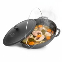 12-15 L Kasan Poliert Gusseisen Deckel Schwenktopf Kazan Campingtopf Kessel