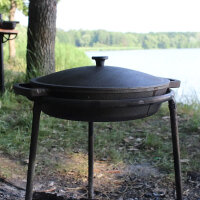 Ø28 - 36 cm  Gusseisenpfanne mit Deckel aus Gusseisen Bräter Schmortopf aus Gusseisen zwei Griffe Servierpfanne