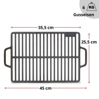 Mangal Stahl 2 mm 60 cm für 9 Spieße Grillrost Gusseisen Griffen, Grillbesteck, Grillfächer, Holzkohlegrill BBQ für Spieße oder Grillrost Schaschlik Shashlychnik Grill