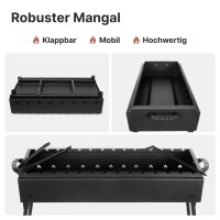 Mangal Stahl 2 mm 60 cm für 9 Spieße Grillrost...