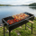 Mangal Stahl 2 mm 60 cm für 9 Spieße Grillrost Gusseisen Griffen, Grillbesteck, Grillfächer, Holzkohlegrill BBQ für Spieße oder Grillrost Schaschlik Shashlychnik Grill