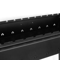 Mangal Stahl 2 mm, 9-14 Spieße, Grillrost Gusseisen Griffen, Grillbesteck, Grillfächer, Holzkohlegrill BBQ für Spieße oder Grillrost Schaschlik Shashlychnik Grill