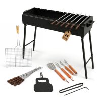Mangal Stahl 2 mm 90 cm, 14 Spieße, Grillrost...