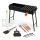 Mangal Stahl 2 mm 90 cm, 14 Spieße, Grillrost Holzgriff, Grillbesteck, Grillfächer, Holzkohlegrill BBQ für Spieße oder Grillrost Schaschlik Shashlychnik Grill