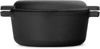 Ø24 cm Pfannkuchenpfanne Ø24 cm Brotbackform Ø28 cm Grillpfanne Gusseisen Holzgriff Induktion Kochtopf mit Deckel-Bratpfanne Steakpfanne Crêpes - Bratpfanne Omlettpfanne Blinipfanne