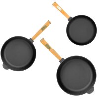3-teiliges Gusseisenpfannen-Set 20/24/28 cm –...