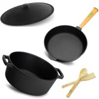 Gusseisen- Set Ø28cm: Topf  6L und Pfanne...