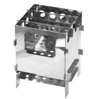 Hobokocher Campingkocher Edelstahl  Ø20 Gusseisenpfanne Outdoorkocher Klappbar Faltkocher Campingkocher