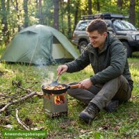 Hobokocher Hobo Ofen aus Edelstahl Gusseisenpfanne...