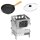 Hobokocher Campingkocher Edelstahl  Ø20 Gusseisenpfanne Outdoorkocher Klappbar Faltkocher Campingkocher