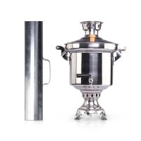 Set Holzfeuer-Samowar 5 Liter aus Edelstahl mit...