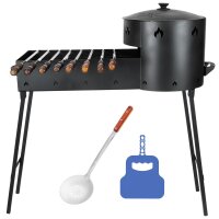 Grill-Mangal und Uchag-Ofen 12L Gusseisen Kazan Usbekisch...