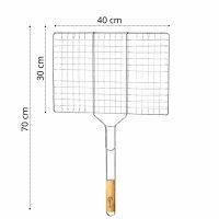 Grillrost 70 × 40 cm mit 2 cm Höhe und...