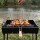 Grillrost 70 × 40 cm mit 2 cm Höhe und Holzgriff aus hochwertigem Stahl – Grillkorb für Holzkohlegrill & Feuerstelle Grillgitter BBQ Grillzubehör