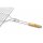 Grillrost 70 × 40 cm mit 2 cm Höhe und Holzgriff aus hochwertigem Stahl – Grillkorb für Holzkohlegrill & Feuerstelle Grillgitter BBQ Grillzubehör